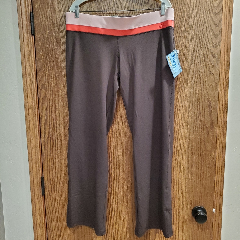 Old Navy Yoga Pants - Brown w/Peach & Orange Waistband - Size L   NWT